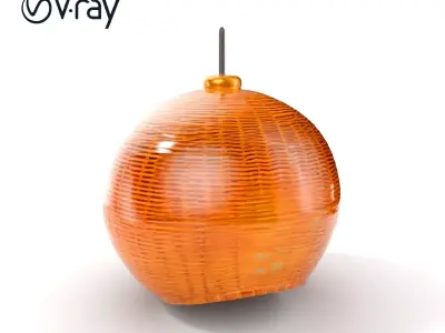 Wicker Pendant Light model pack for interior decoration Low-poly 3D model