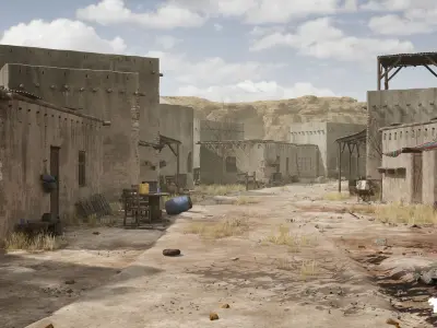 Afghan Village Environment Low-poly 3D model