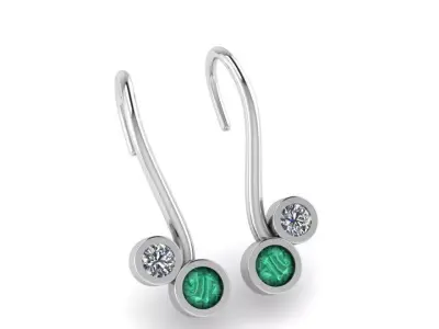 Bezel Setting Earring 4047 3D print model