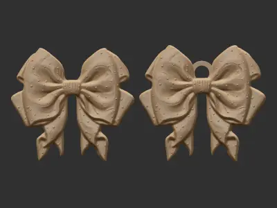 christmas ribbon bow 4 3D print model