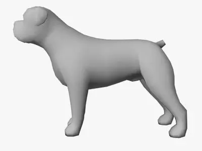 Low Poly American Bulldog  Low-poly 3D model