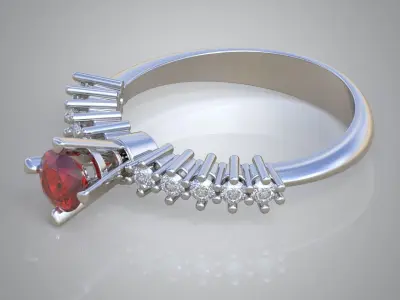 Diamond ring 0434 3D printable model Free 3D print model