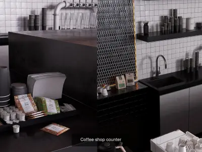 Ready set for cafe 3D Model Collection