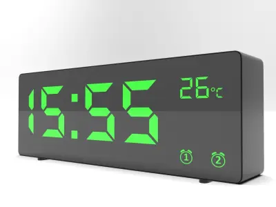 CLOCK BLACK GREEN Low-poly 3D model