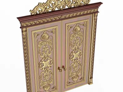 Carved Door Classic 01501 Wood Low-poly 3D model