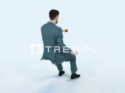 Posture 20K Driver Driving Sitting Elegant Business Man Low-poly 3D model