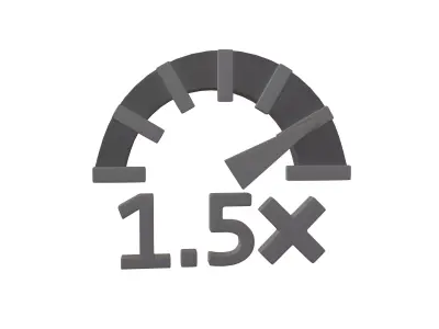 Speed 1 point 5 Symbol v1 002 Low-poly 3D model