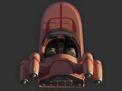 Modified Landspeeder Low-poly 3D model