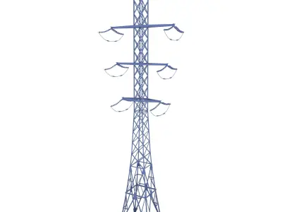 Electricity Pole 27 Weathered 3D model