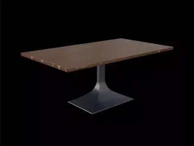 Hector Dining Table walnut wood Low-poly 3D model