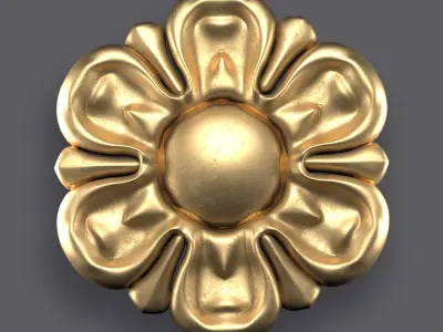 5 Flowers Ornamental Pack 7 3D model