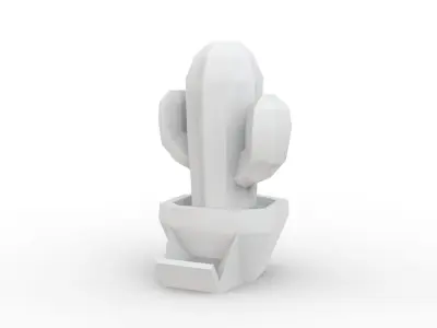 Stylized Cactus in Pot Low Poly 3D Model 3D print model