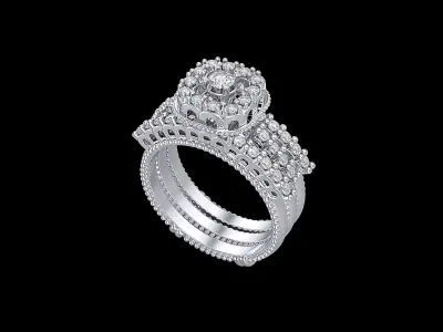 Engagement ring together and separately  3D print model