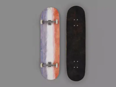 Post Apocalyptic Old Skate Low Poly PBR - Blender Native Asset Low-poly 3D model