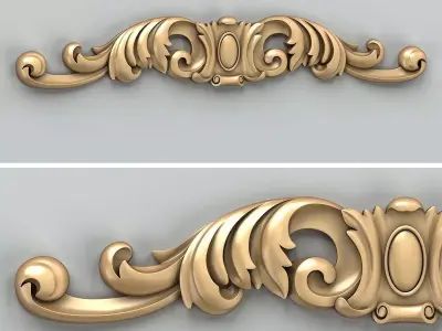 Carved decor horizontal 028 3D model