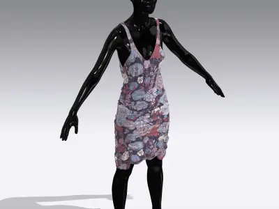 Woman Cloth Dress Low-poly 3D model buy