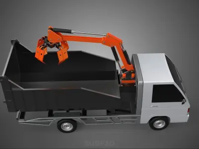 L300 DELICA COLT DUMP TRUCK GRAPPLE CAR PICKUP WOOD LOG PALM OIL 3D model