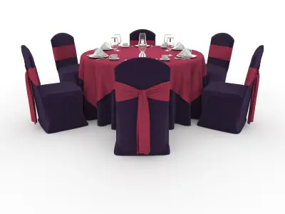 Banquet Table and Chair 59 3D model