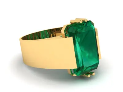 LUXURY FASHION  EMERALD RING 3D PRINTABLE MODEL 3D print model