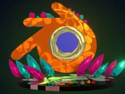 blender logo Low-poly 3D model
