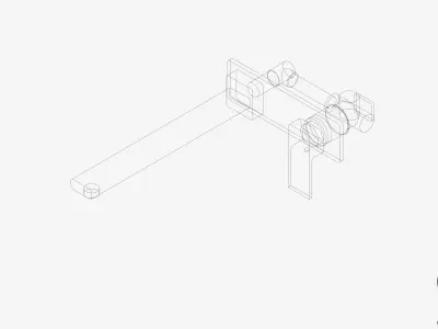 Wall Mixer Set - Luxury - Round - Bath - 280 Low-poly 3D model