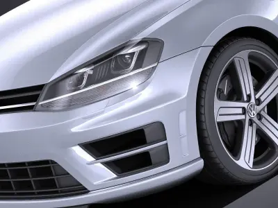 Volkswagen Golf VII R 5-door 2015 VRAY 3D model