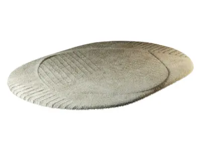 Oval Funky Rug Low-poly 3D model