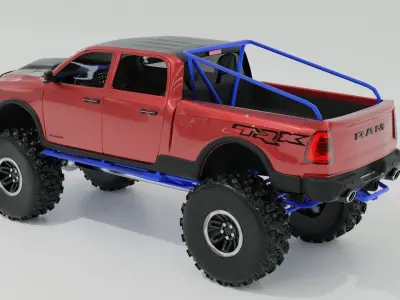 Dodge Ram Monster Truck Low-poly 3D model