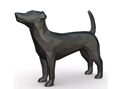 jack russell terrier low poly 3D print model