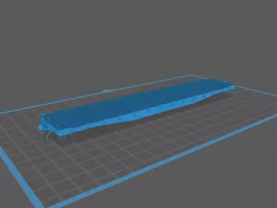 Detailed 50 Ton Flatcar 3D Model Editable 3D print model