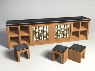 Storage Cabinet  low poly 3D model