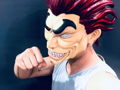 Yujiro Hanma Head Mask - With Hair - Baki Anime Netflix 3D print model