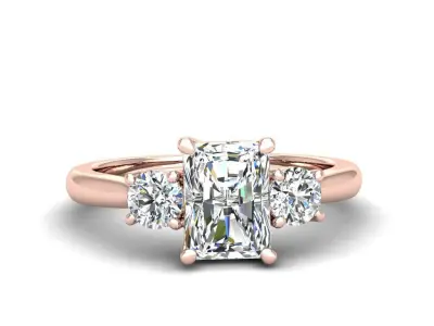 Engagement ring Kelly radiant 3D print model