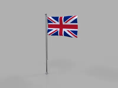 Flag with pole Free 3D model