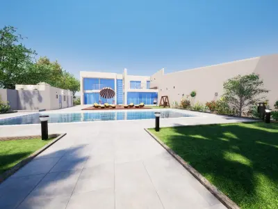 Villa Exterior Landscaping 3D model