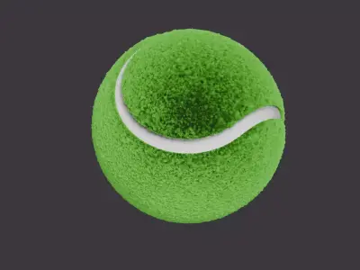 TENNIS BALL WITH HAIRS IN 3D 3D model