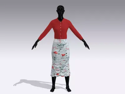 Woman Cloth Dress Low-poly 3D model