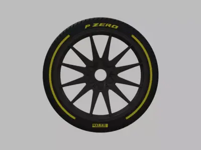 Miniature Vossen HF6-1 Rim and Tire - 3D Print - No textures 3D print model