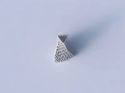 Vase twist tilted triangle with lattice tiles  3D print model