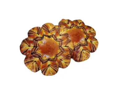 Nutella snowflake brioche Low-poly 3D model
