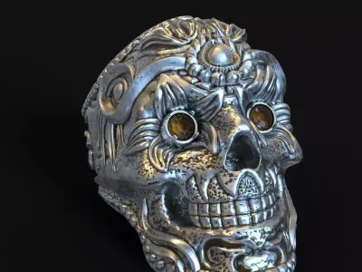  skull ring jewelry Ornamental  vol1 3D print model