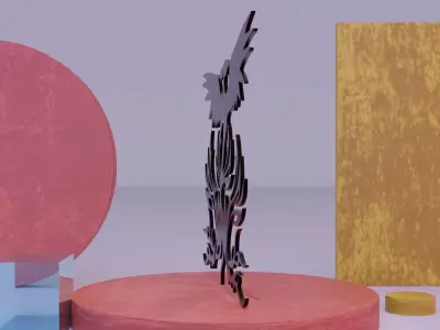 Phoenix - Immortal bird 02 Low-poly 3D model