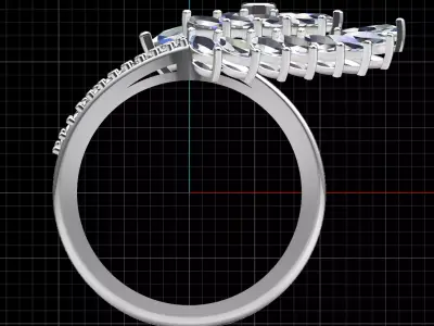 Peacock jewelry ring 3D print model