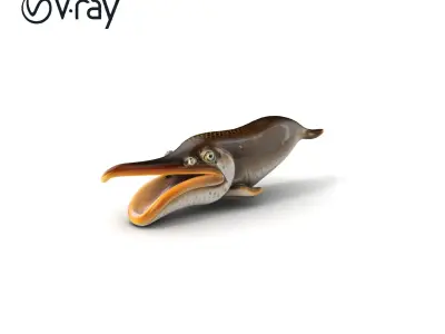Pelican Eel Deep Sea Creature model pack Low-poly 3D model