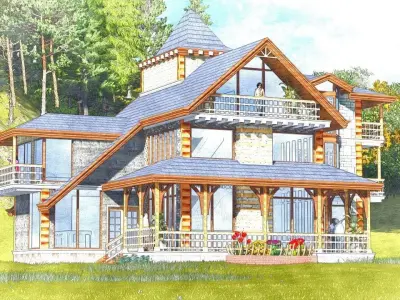 COTTAGE RESIDENCE  Low-poly 3D model