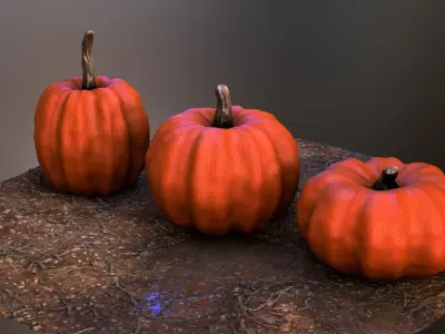Lowpoly Pumpkins  Low-poly 3D model