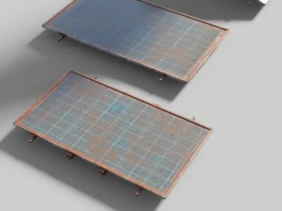 solar panels with clean and dirty textures Low-poly 3D model