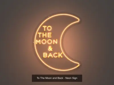 Moon Neon Signs - 3 Pack 3D Model Collection