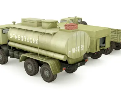 Kamaz 5350 lowpoly collection Low-poly 3D model