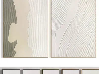 Plaster Two Photo Frame 364 Low-poly 3D model